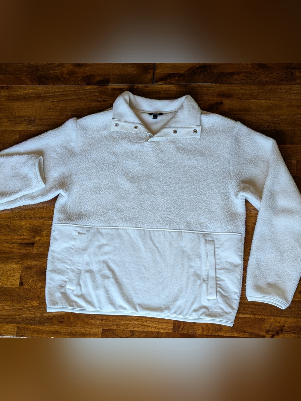 Allbirds Fluff Fleece Pullover Small S Merino Blend Snap